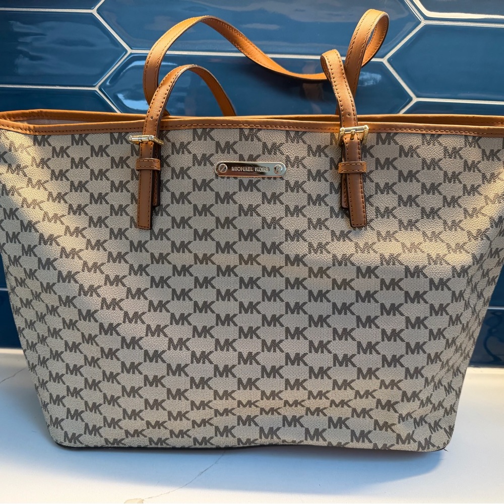 Michael Kors Signature Brown and Tan Tote